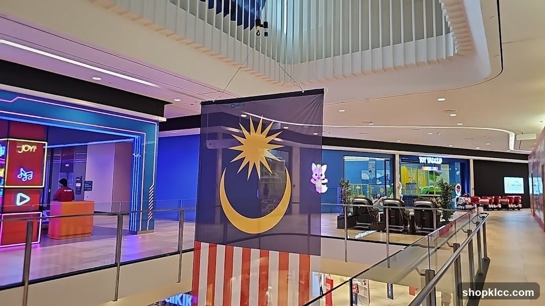 Mall Interior with Malaysian Flag