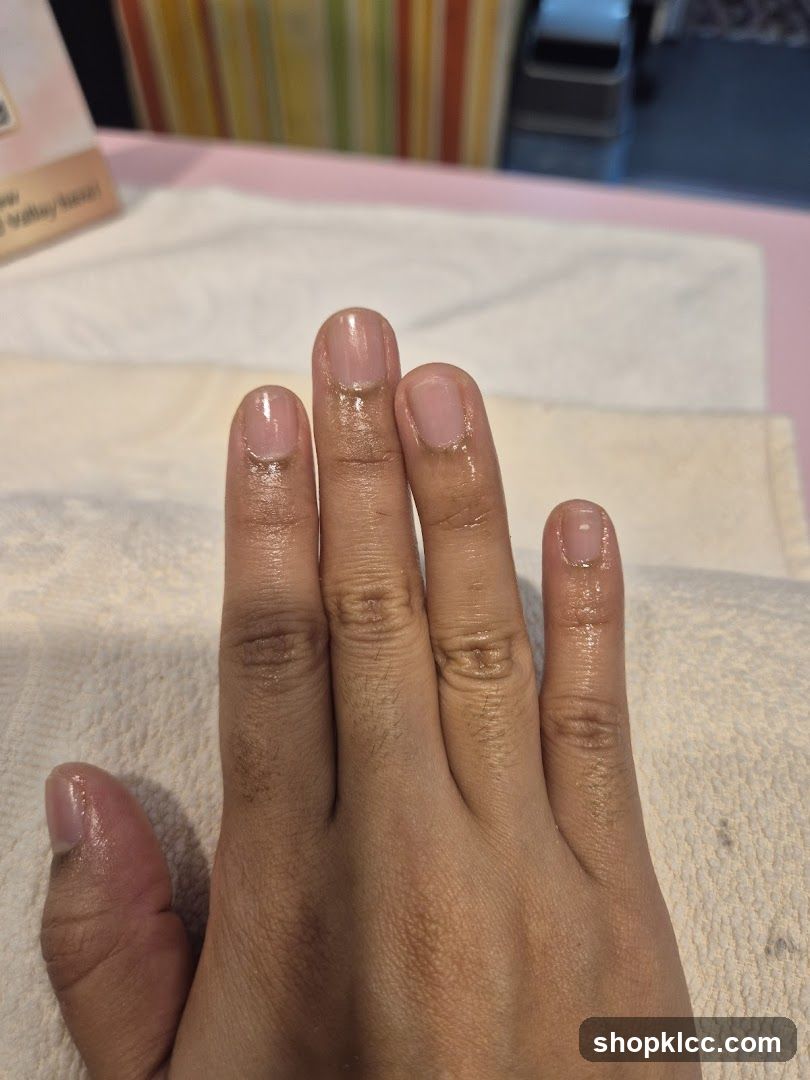 Freshly manicured nails