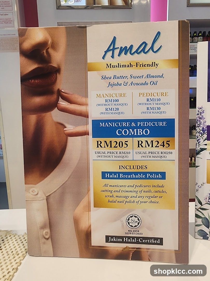 Amal Muslimah-Friendly Manicure & Pedicure Menu