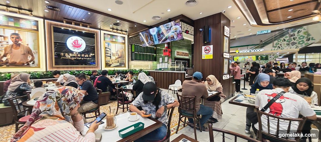 Interior of a busy café or food court