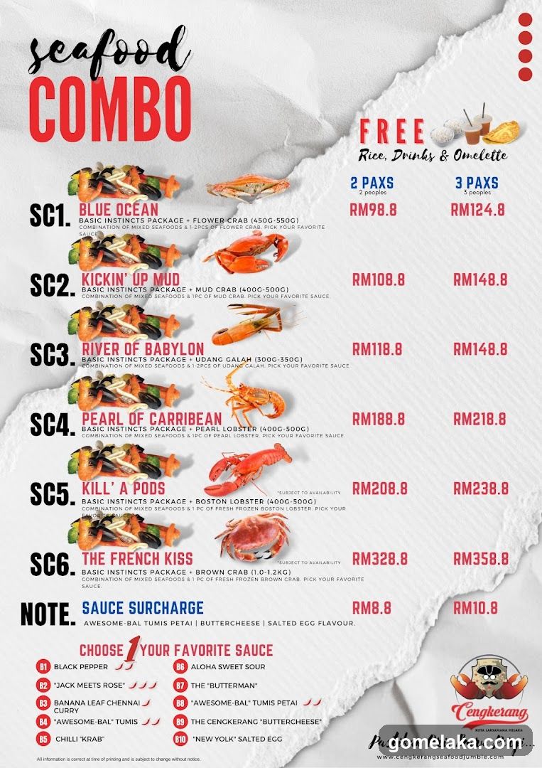 Seafood Combo Menu