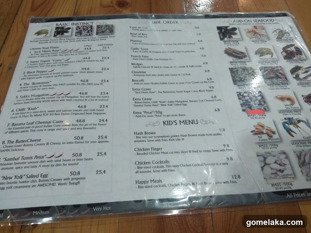 Basic Instinct Menu