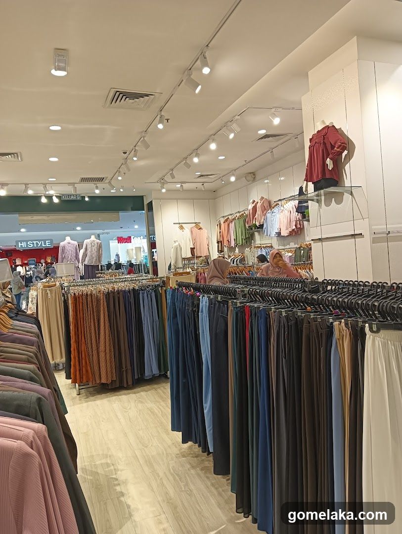 Interior of clothing store