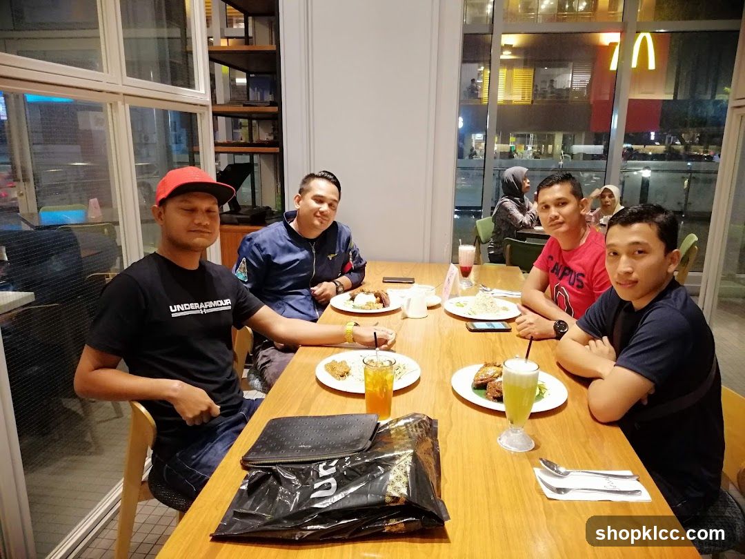 Friends dining at a restaurant