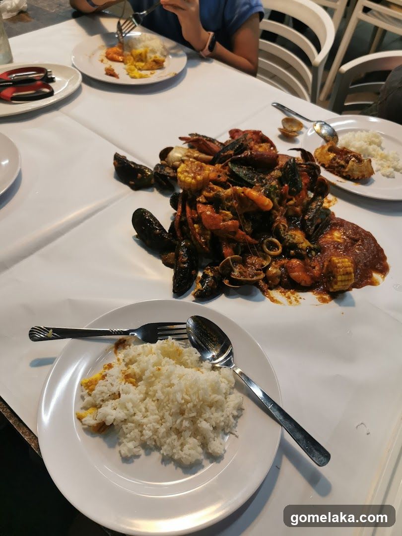 Dining Table with Seafood Dish