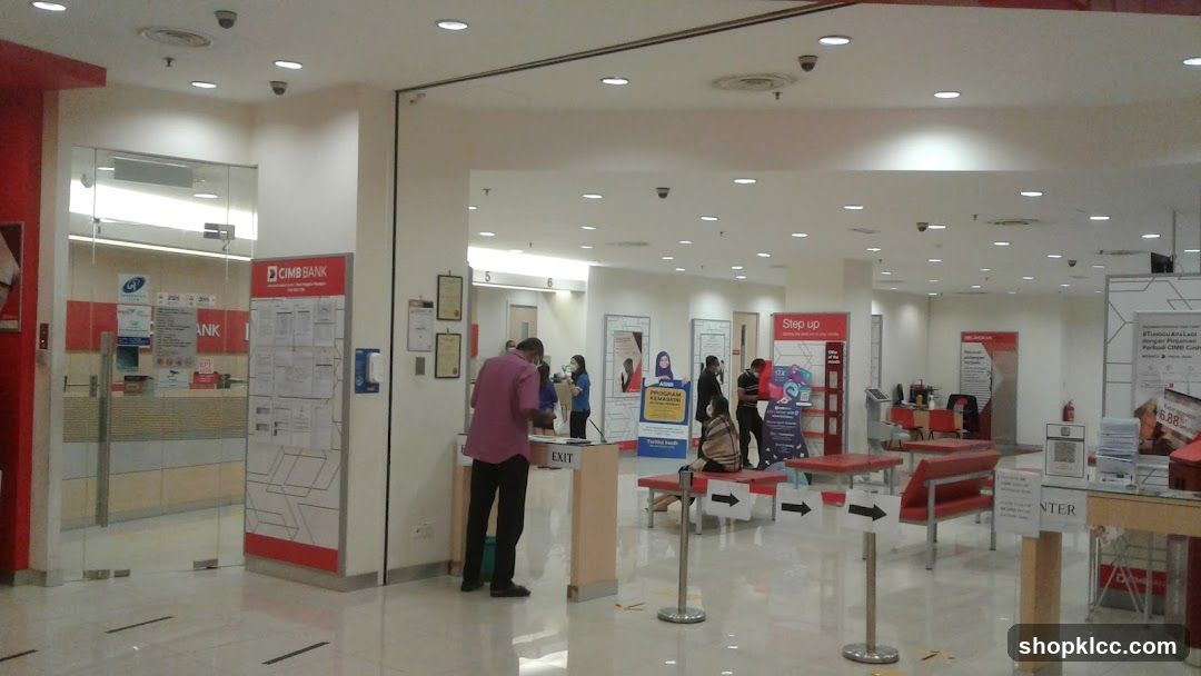 Bank interior with waiting area
