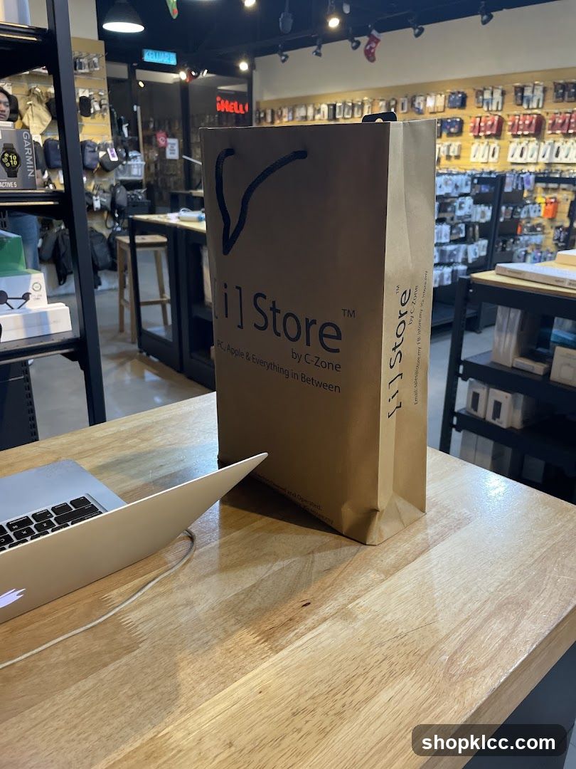 Store Interior with Shopping Bag