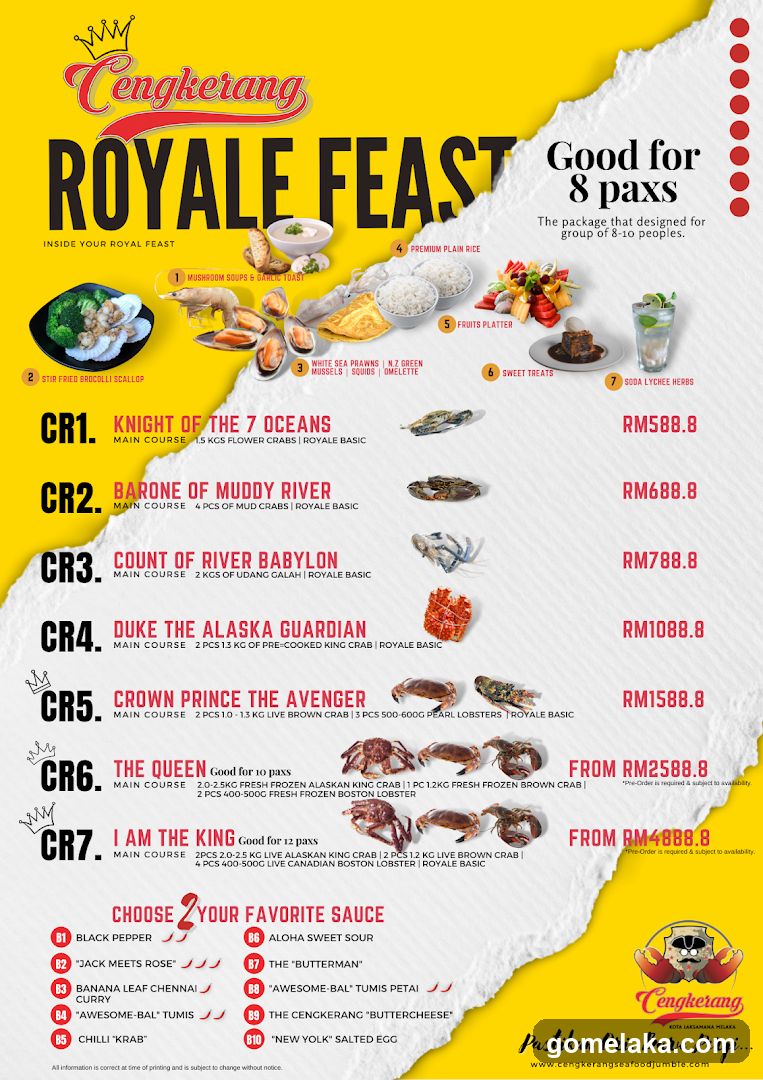 Cengkerang Royale Feast Menu Poster
