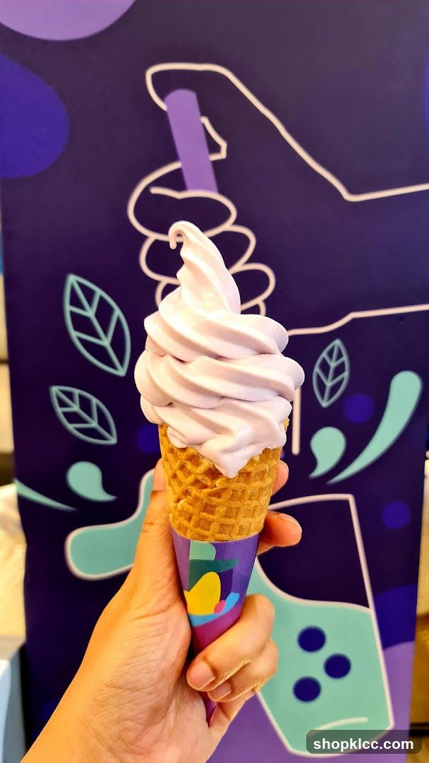 Purple Soft Serve Ice Cream Cone