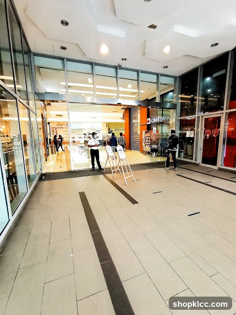 Mall Interior with Bank and Shops