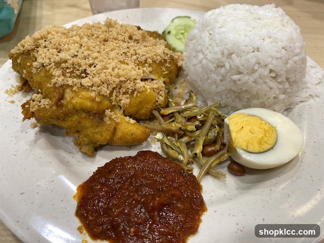 Nasi Lemak with Fried Chicken
