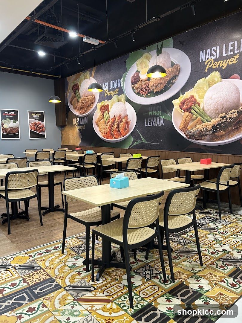 Restaurant Interior with Food Murals