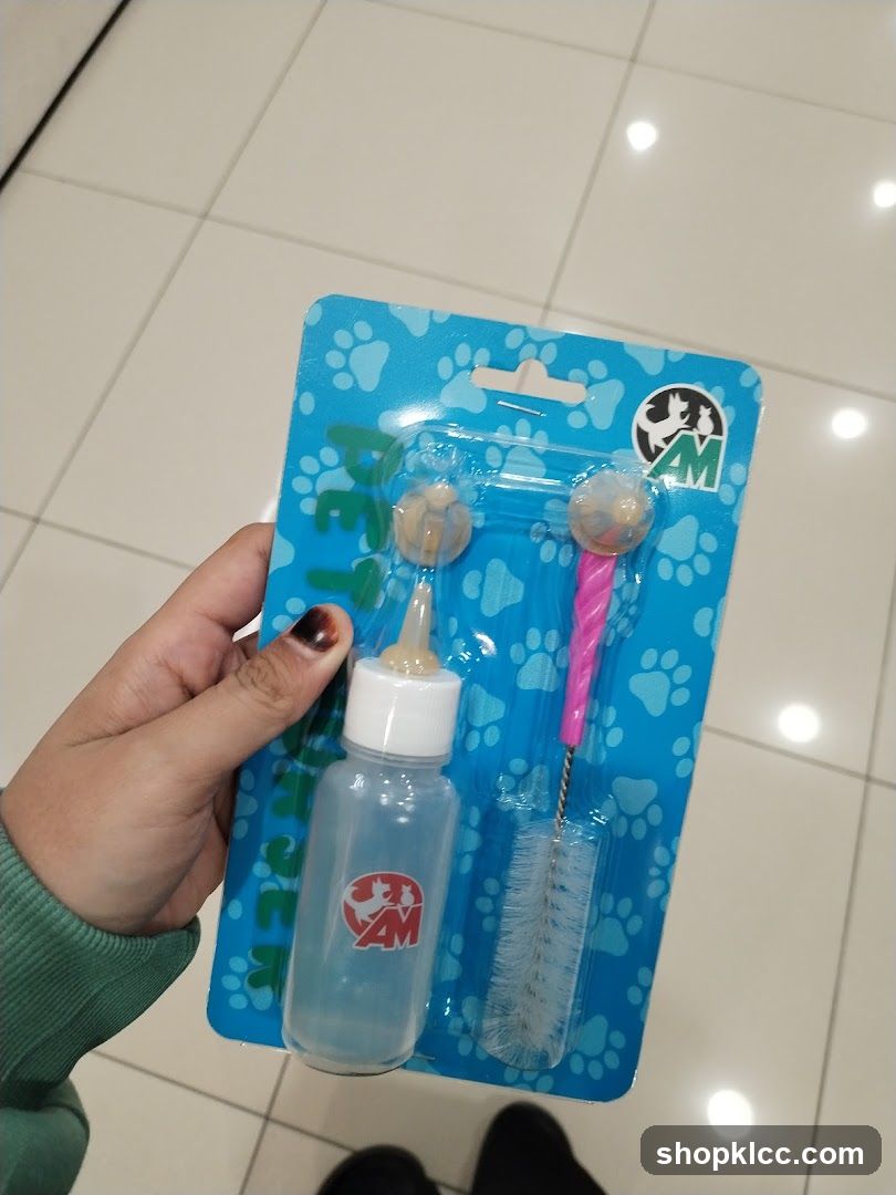 Pet Feeding Bottle and Brush Set