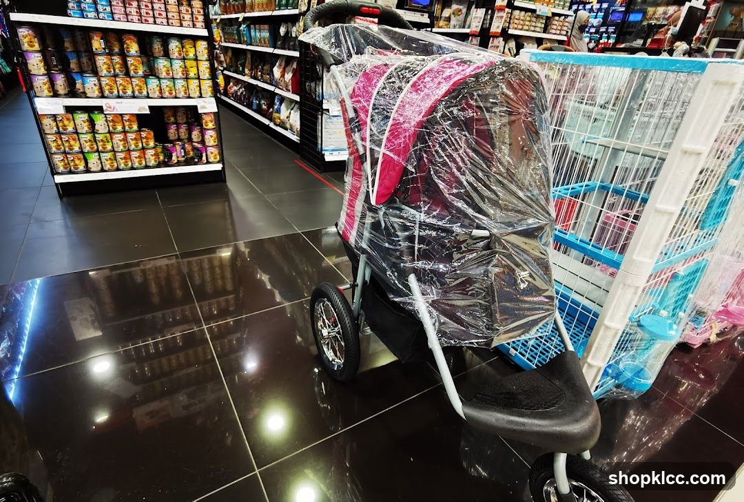 Stroller and Shopping Cart in Store