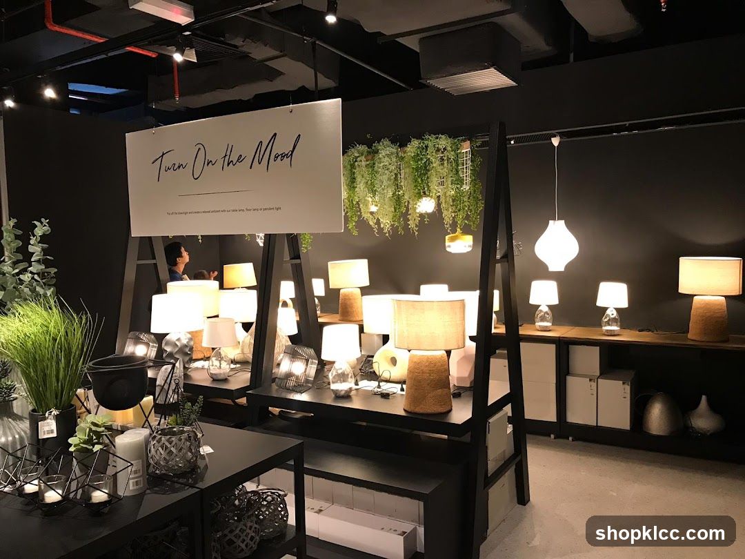Interior of a lighting store