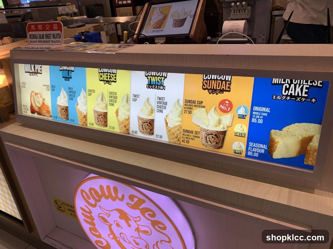 CowCow Ice Menu