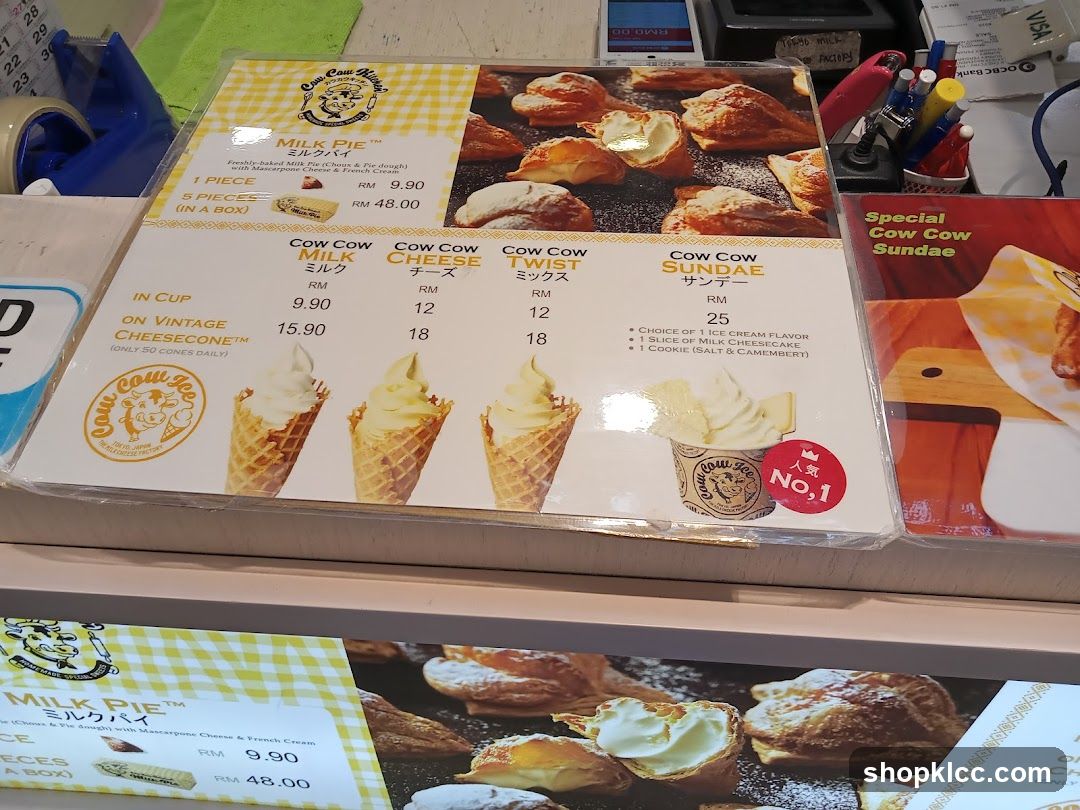 Cow Cow Ice Menu