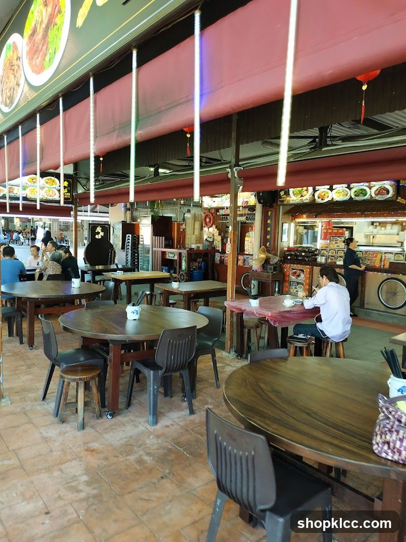 Outdoor Food Stalls with Seating