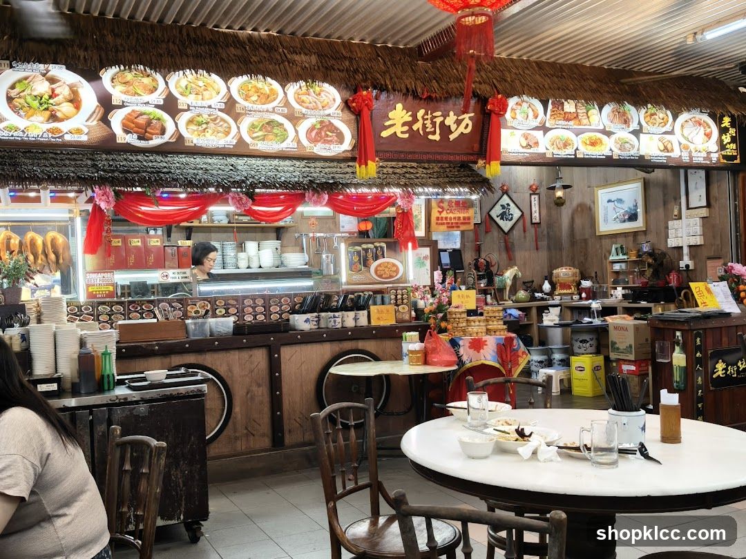 Restaurant Interior with Food Displays