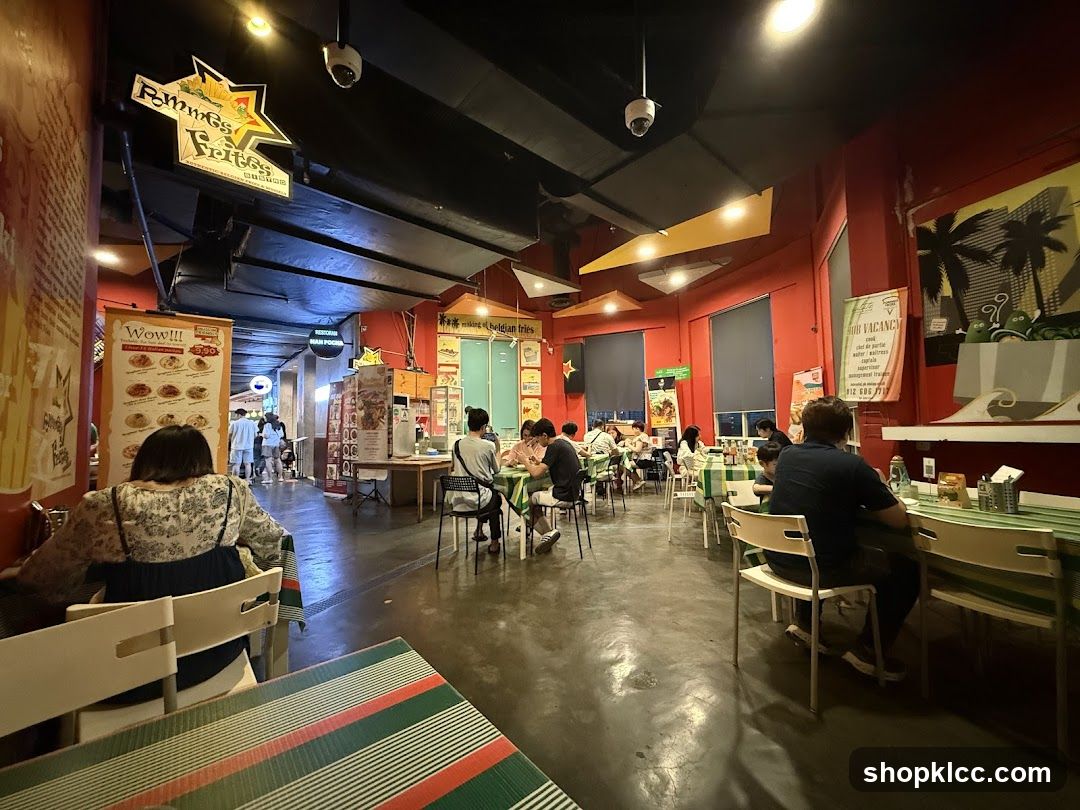 Restaurant Interior with Patrons