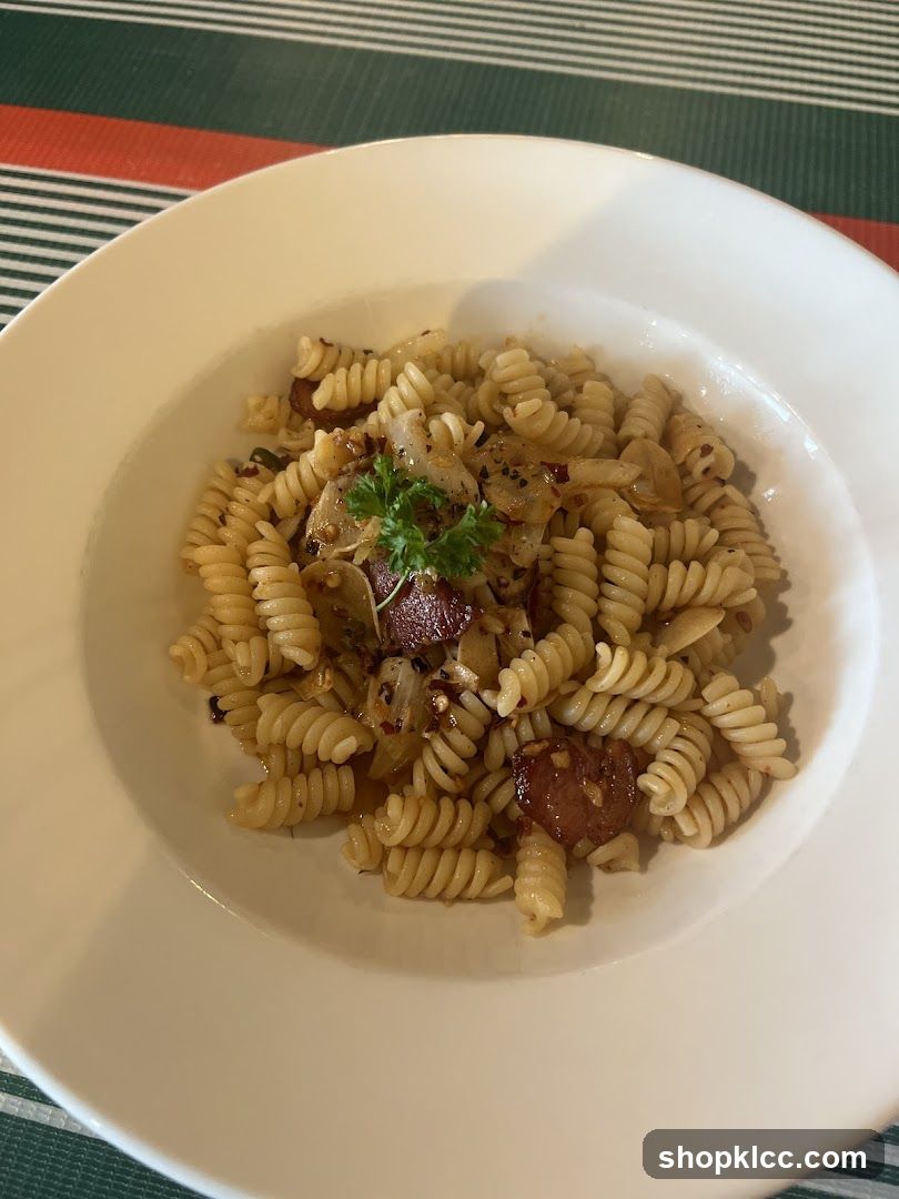 Pasta with Sausage and Onions