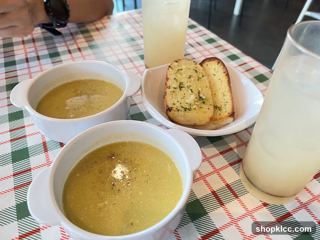 Soup and Garlic Bread