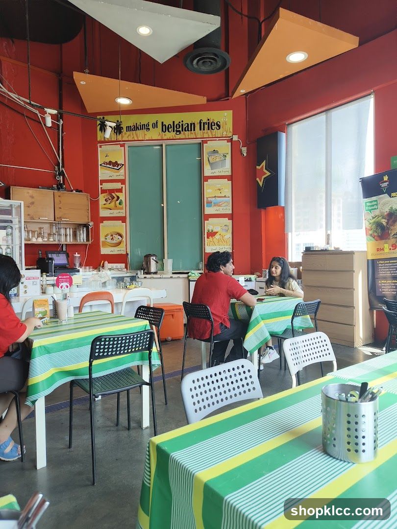Restaurant Interior with Belgian Fries Theme