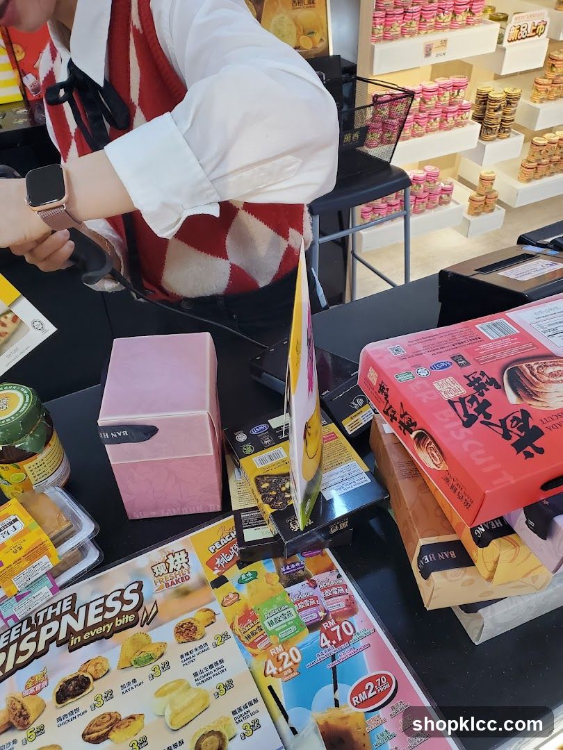 Counter Display with Pastries and Snacks