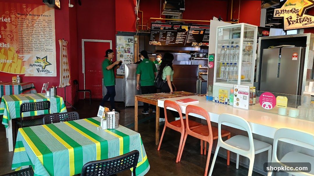 Restaurant Interior with Tables and Counter