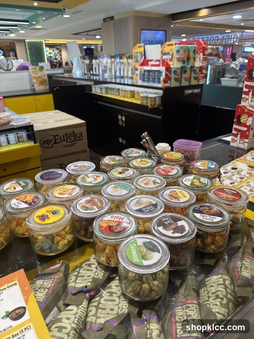 Assortment of Popcorn Jars and Packaging