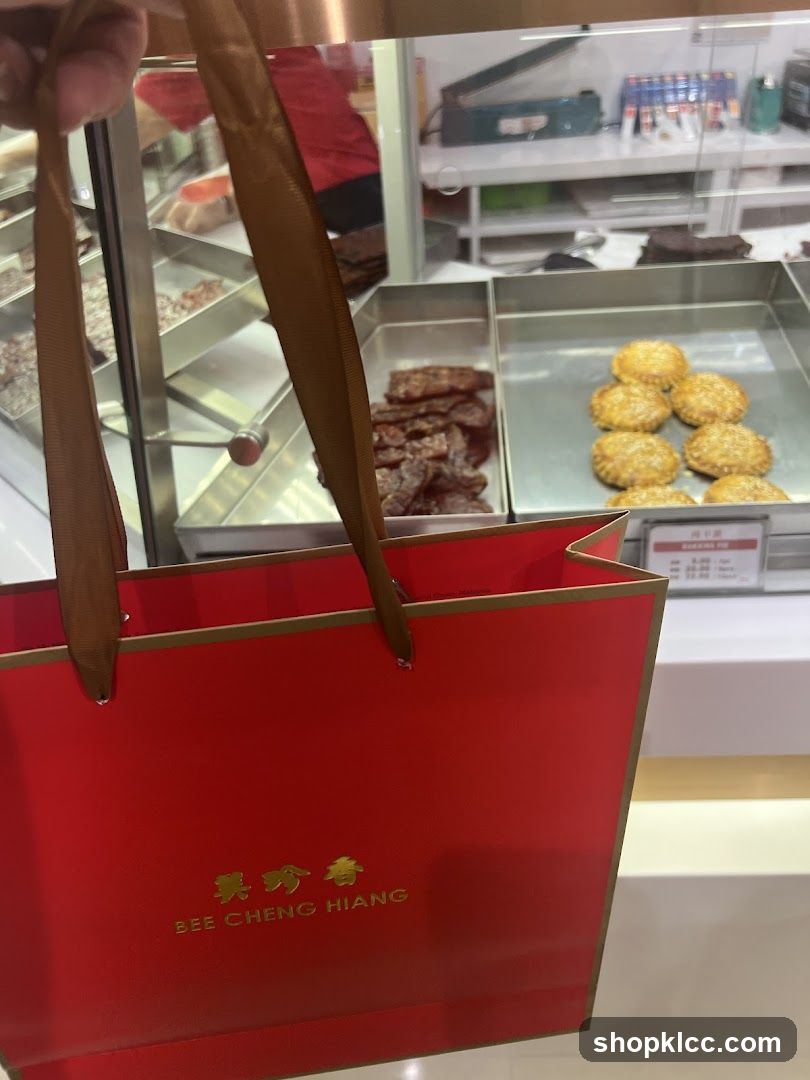 Red Gift Bag with Food Display
