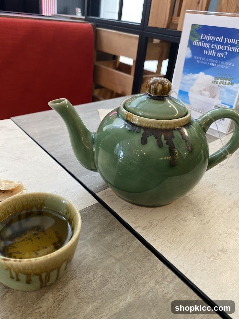 Tea set on table