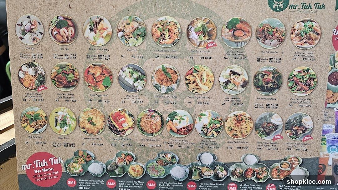 mr. Tuk Tuk Menu
