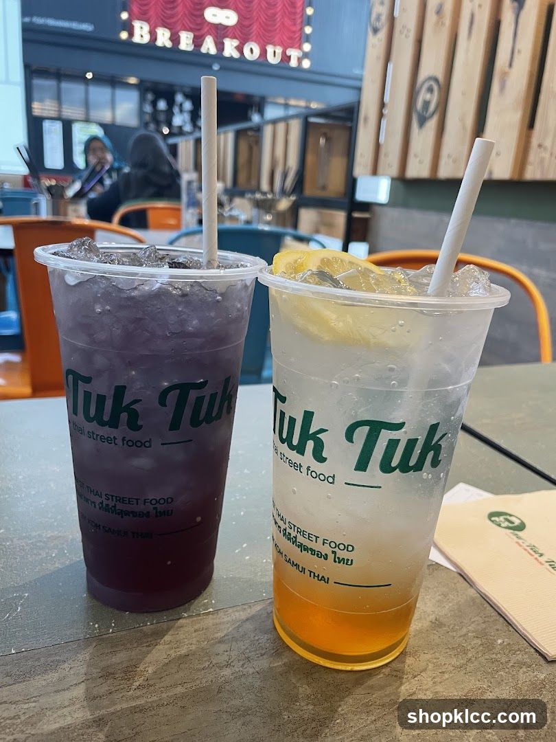 Two drinks from Tuk Tuk Thai Street Food