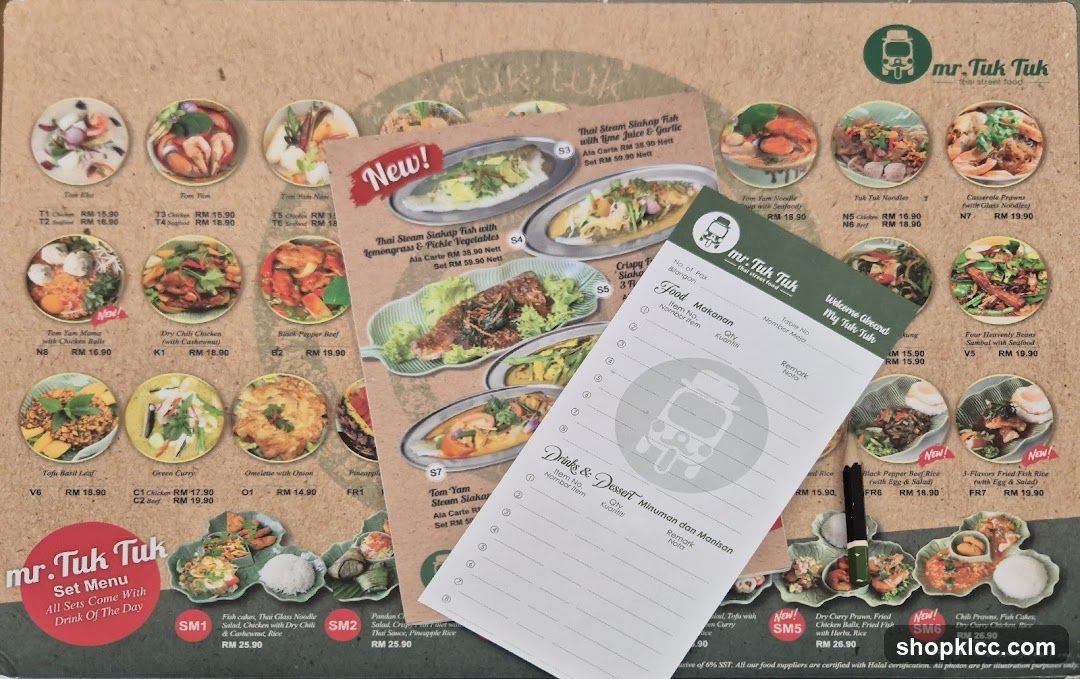 Mr. Tuk Tuk Menu