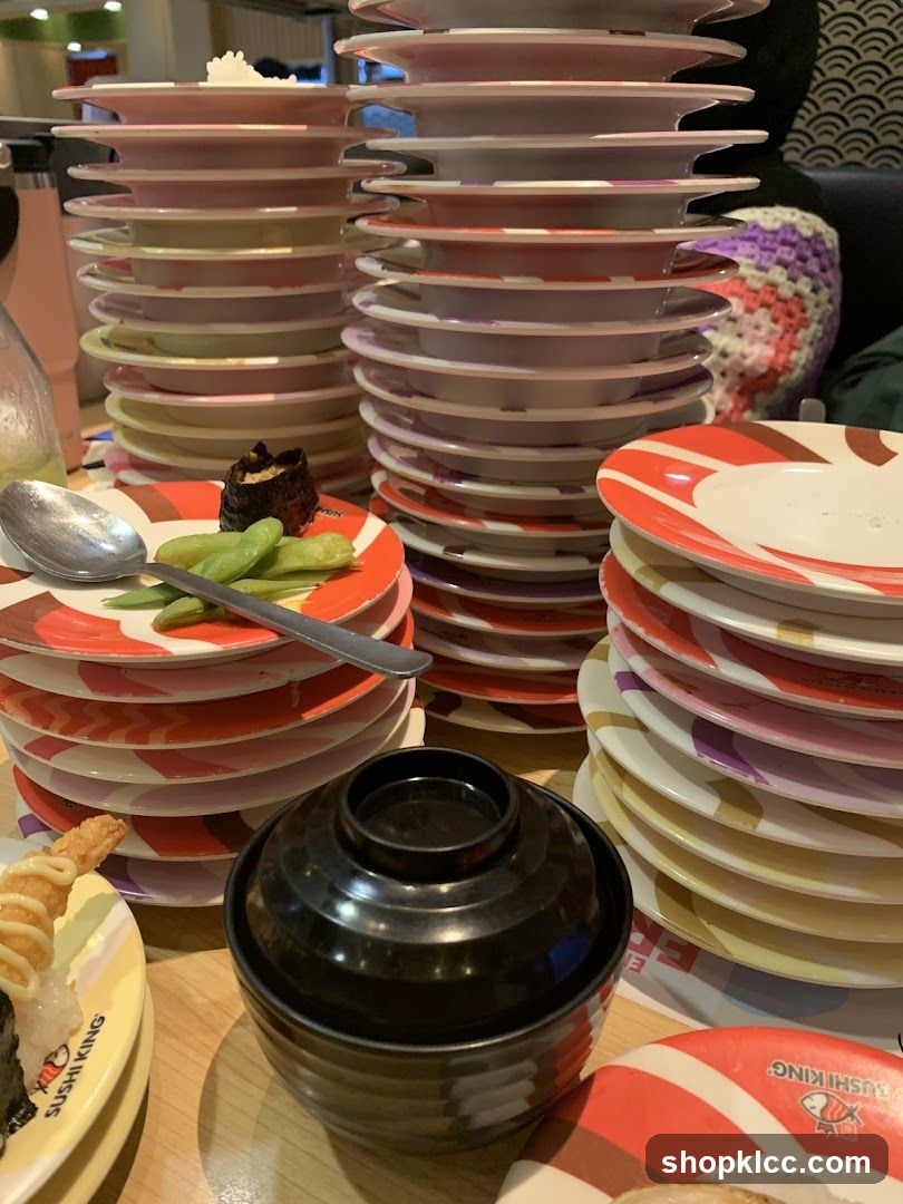 Stacks of Sushi Plates