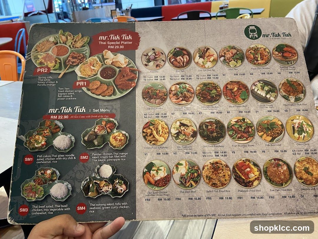 mr. Tuk Tuk Menu