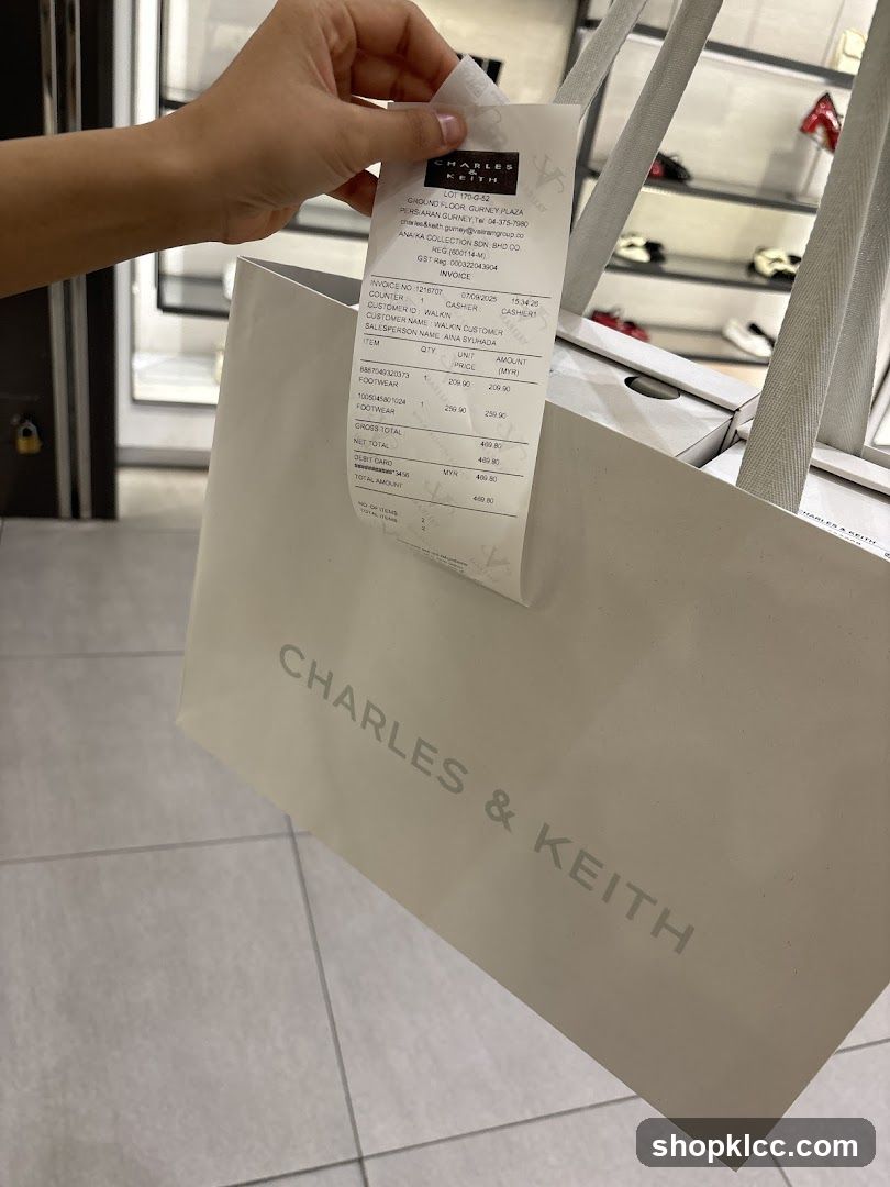Charles & Keith Receipt