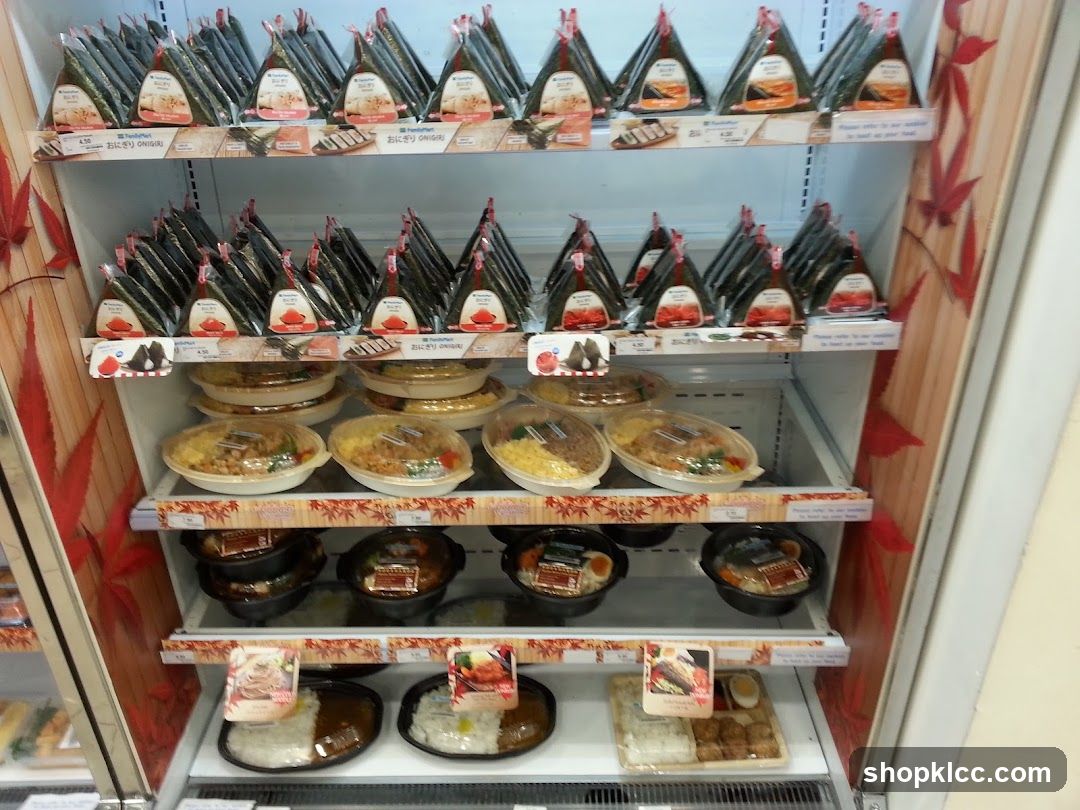 Refrigerated Display of Japanese Food Items