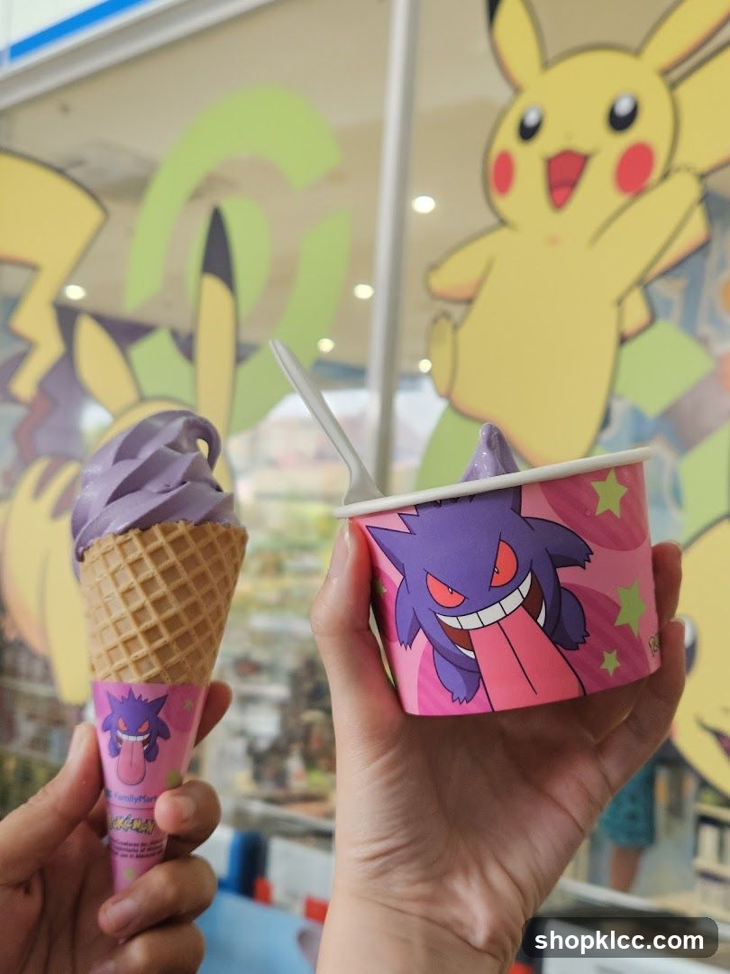 Pokemon themed ice cream cone and cup