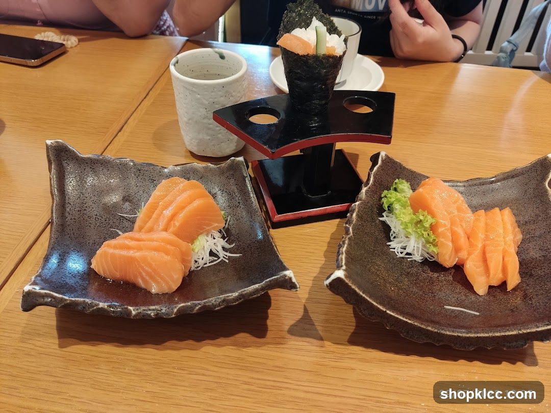 Salmon Sashimi and Hand Roll