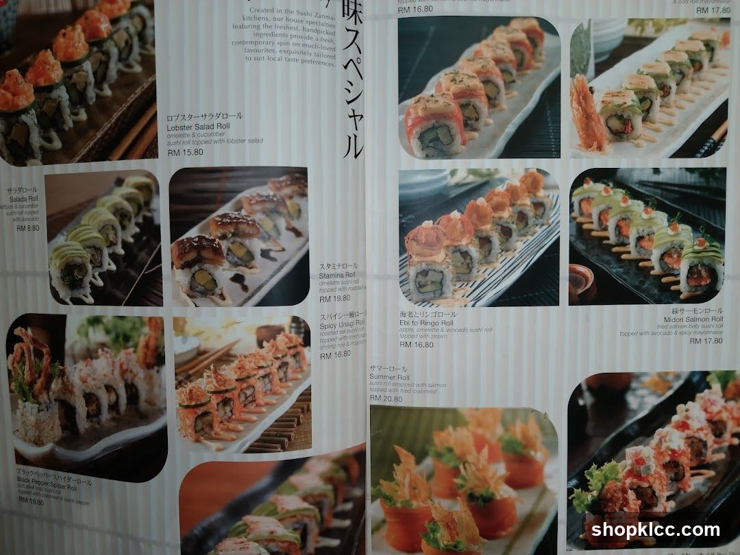 Sushi Menu