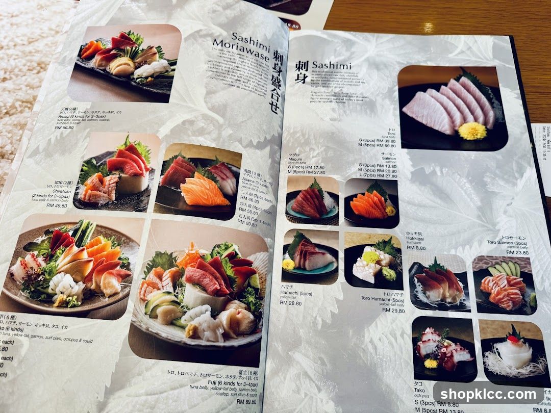 Sashimi Menu