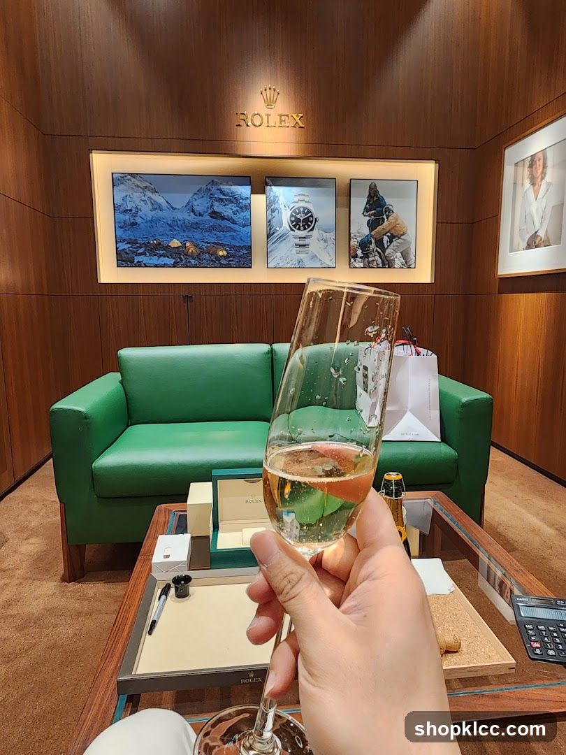 Rolex Store Interior with Champagne