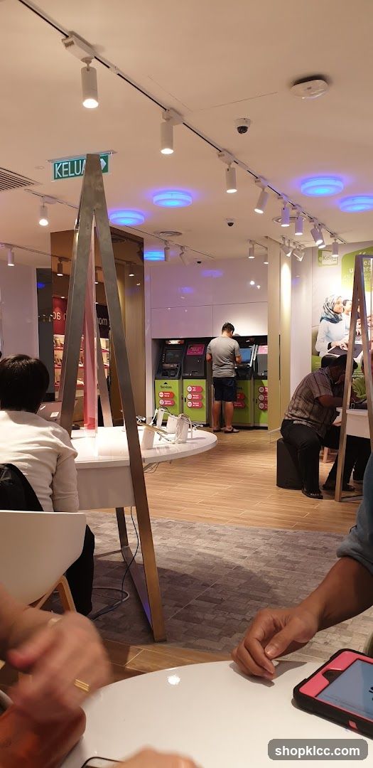 Interior of a store with self-service kiosks