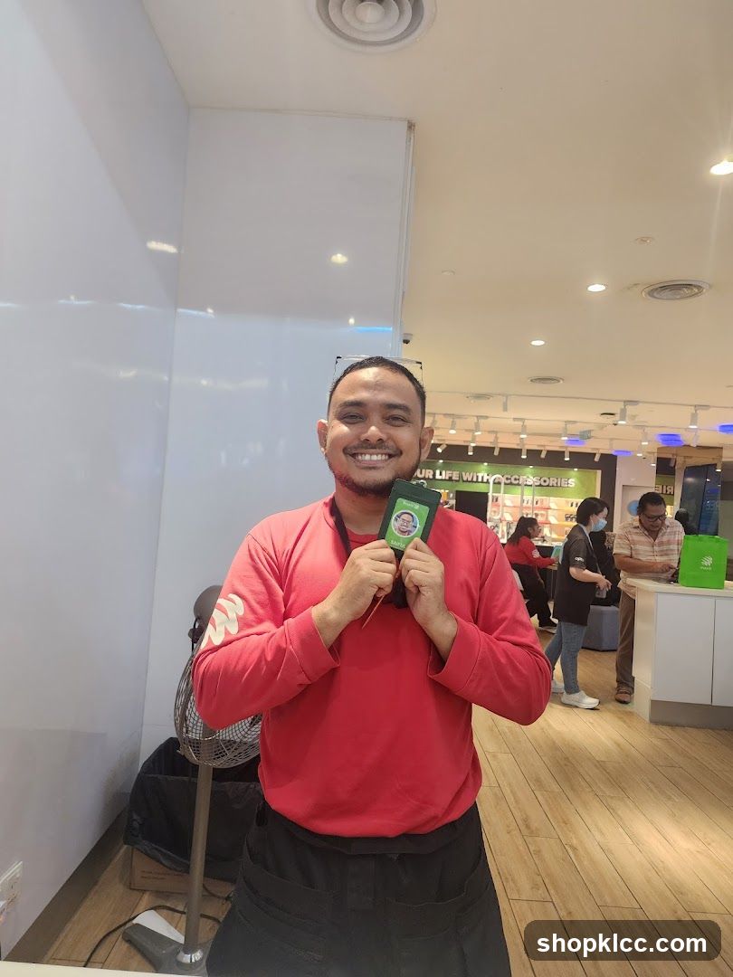 Man holding a small pouch
