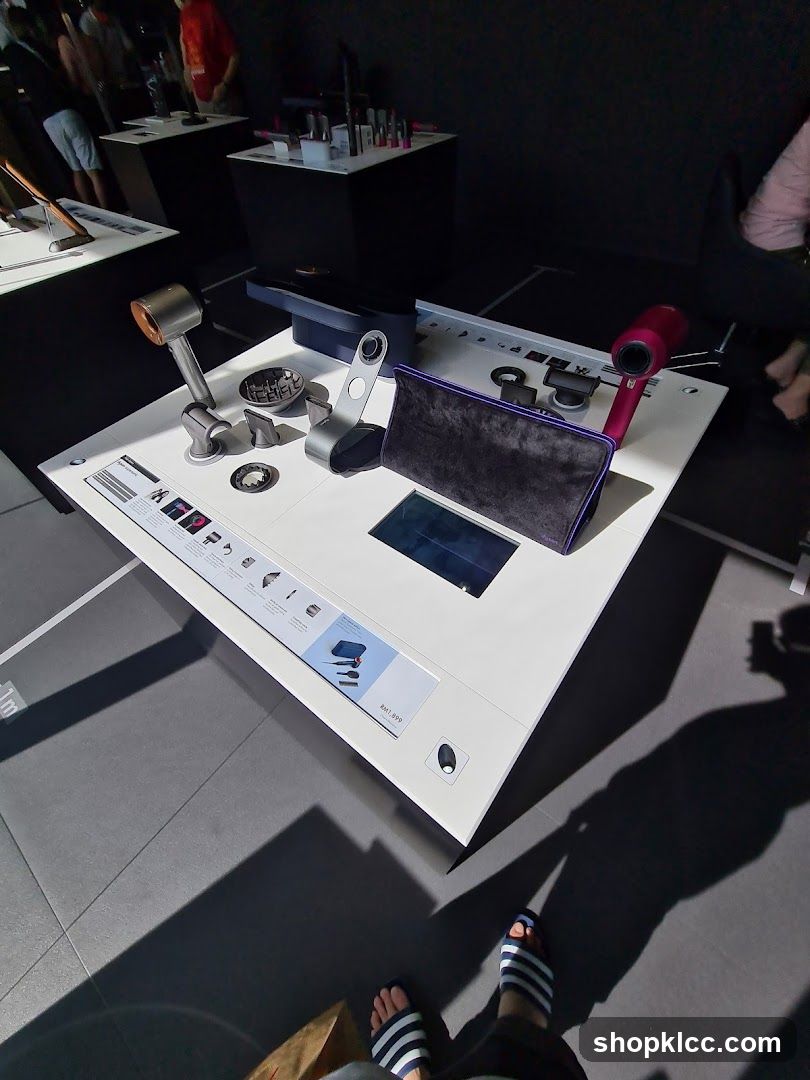 Dyson Hair Dryers and Accessories Display
