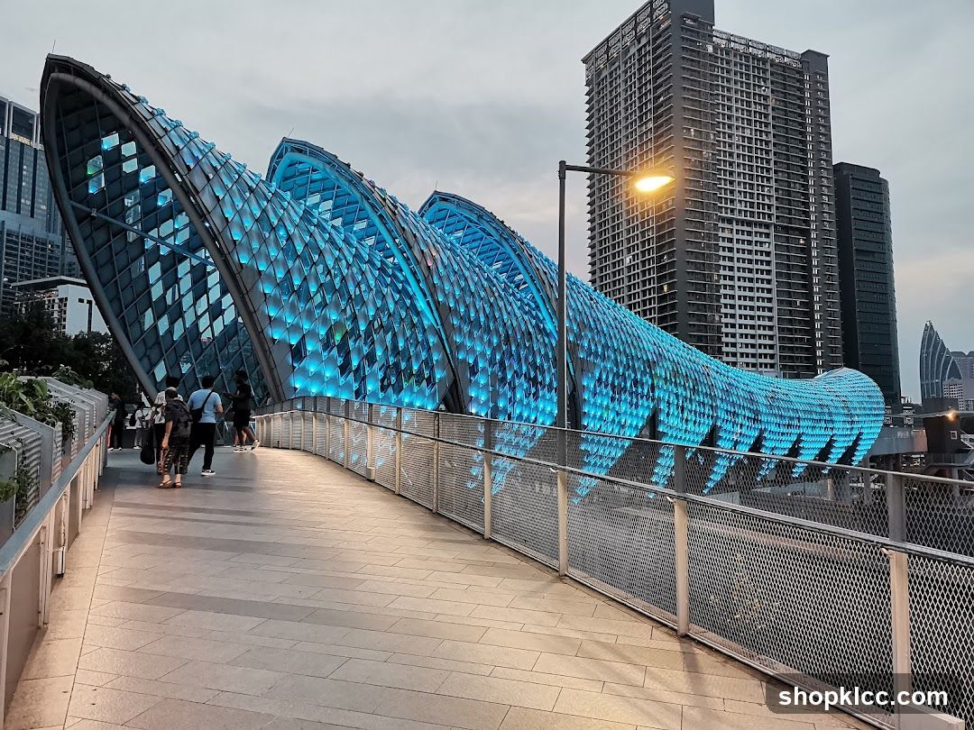 Futuristic Bridge with Blue Lights