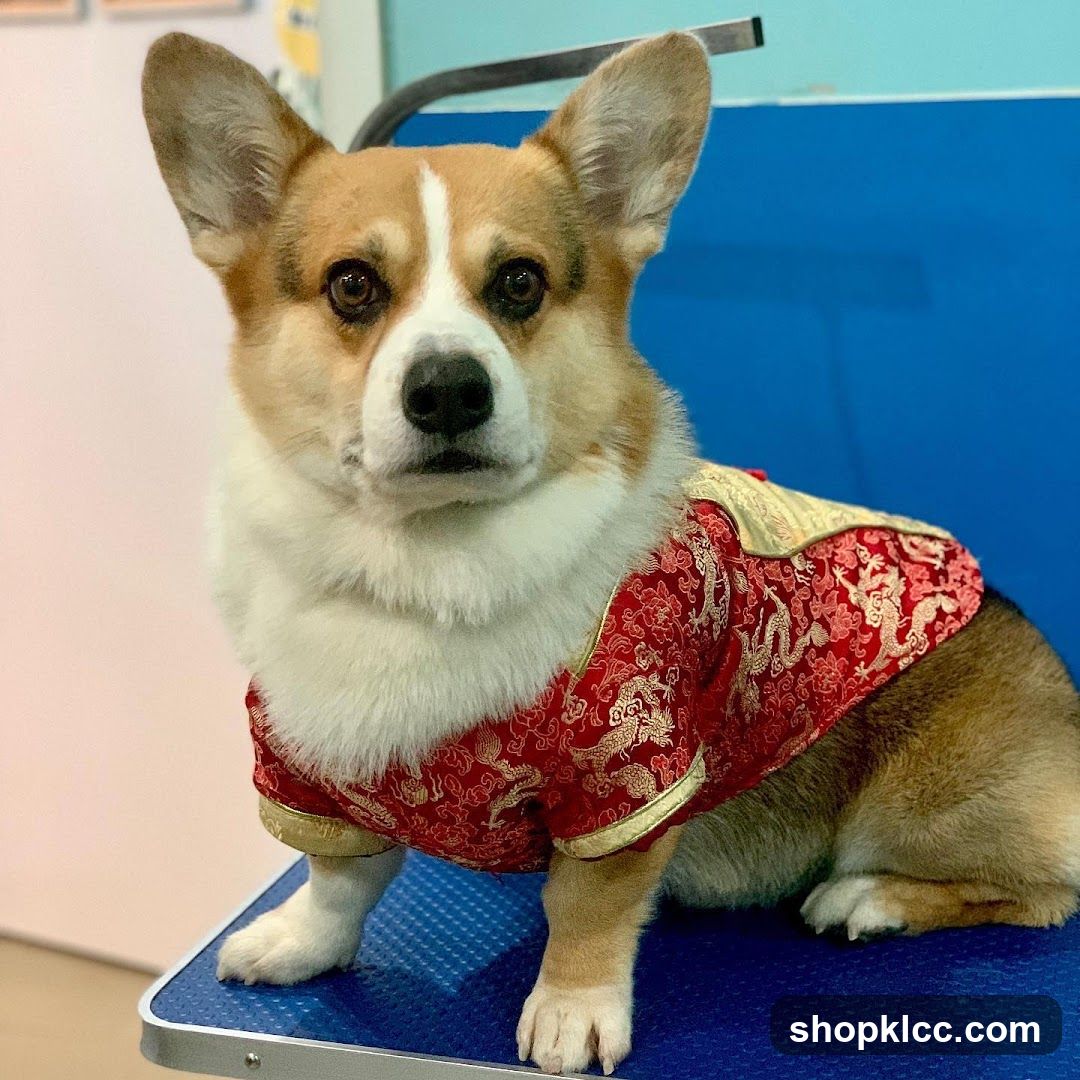Corgi in Traditional Chinese Attire