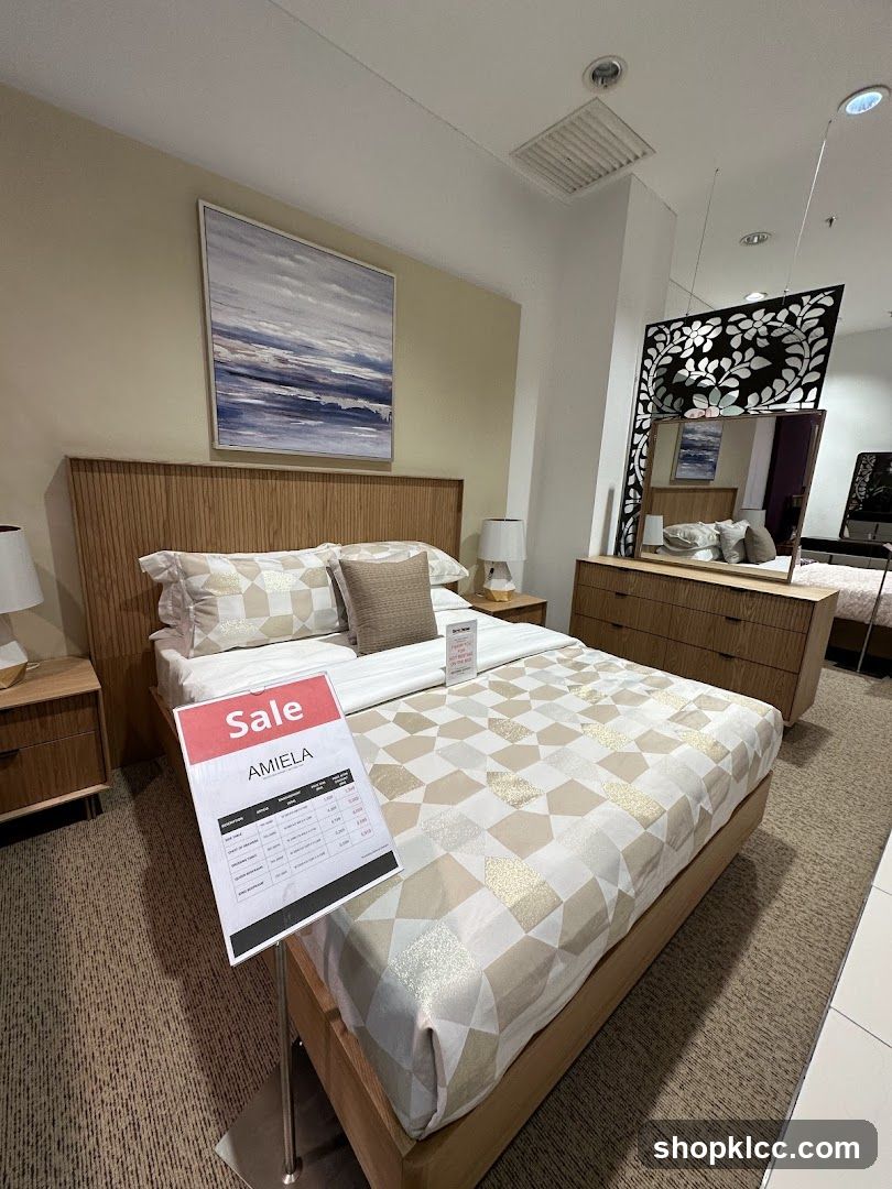 Bedroom Display with Sale Sign